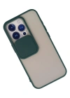 Newface iPhone 13 Pro Kılıf Palm Buzlu Kamera Sürgülü Silikon - Yeşil