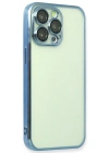 Newface iPhone 13 Pro Kılıf Razer Lensli Silikon - Açık Mavi