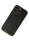 Newface iPhone 13 Pro Max Kılıf Coco Deri Standlı Kapak - Siyah