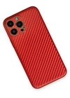 Newface iPhone 13 Pro Max Kılıf Coco Karbon Silikon - Kırmızı