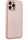 Newface iPhone 13 Pro Max Kılıf Coco Karbon Silikon - Pembe