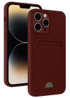 Newface iPhone 13 Pro Max Kılıf Kelvin Kartvizitli Silikon - Bordo