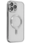 Newface iPhone 13 Pro Max Kılıf Kross Magneticsafe Kapak - Gümüş