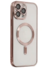 Newface iPhone 13 Pro Max Kılıf Kross Magneticsafe Kapak - Rose