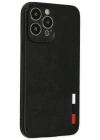 Newface iPhone 13 Pro Max Kılıf Loop Deri Silikon - Siyah