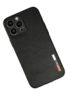 Newface iPhone 13 Pro Max Kılıf Loop Deri Silikon - Siyah
