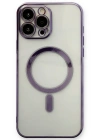 Newface iPhone 13 Pro Max Kılıf Magneticsafe Lazer Silikon - Mor