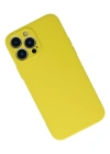 Newface iPhone 13 Pro Max Kılıf Nano içi Kadife Silikon - Sarı