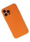 Newface iPhone 13 Pro Max Kılıf Nano içi Kadife Silikon - Turuncu