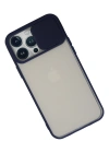 Newface iPhone 13 Pro Max Kılıf Palm Buzlu Kamera Sürgülü Silikon - Lacivert