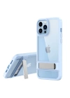 Newface iPhone 13 Pro Max Kılıf Rolet Stand Kapak - Sierra Blue