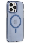 Newface iPhone 13 Pro Max Kılıf Tron Şeffaf Magsafe Kapak - Mavi