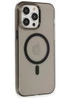 Newface iPhone 13 Pro Max Kılıf Tron Şeffaf Magsafe Kapak - Siyah