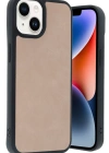 Newface iPhone 14 Kılıf Aras Deri Kapak - Pudra