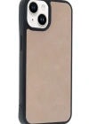 Newface iPhone 14 Kılıf Aras Deri Kapak - Pudra