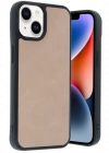 Newface iPhone 14 Kılıf Aras Deri Kapak - Pudra