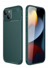 Newface iPhone 14 Kılıf Auto Focus Karbon Kapak - Koyu Yeşil