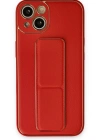Newface iPhone 14 Kılıf Coco Deri Standlı Kapak - Kırmızı