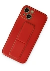 Newface iPhone 14 Kılıf Coco Deri Standlı Kapak - Kırmızı