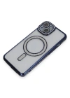 Newface iPhone 14 Kılıf Joke Simli Magneticsafe Kılıf - Lacivert