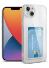 Newface iPhone 14 Kılıf Kart Şeffaf Silikon - Şeffaf