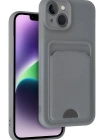Newface iPhone 14 Kılıf Kelvin Kartvizitli Silikon - Gri