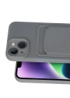 Newface iPhone 14 Kılıf Kelvin Kartvizitli Silikon - Gri