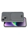 Newface iPhone 14 Kılıf Kelvin Kartvizitli Silikon - Gri