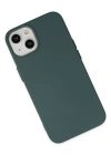 Newface iPhone 14 Kılıf Nano içi Kadife Silikon - Koyu Yeşil