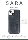 Newface iPhone 14 Kılıf Sara Kartvizitli Deri Kılıf - Siyah