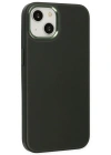 Newface iPhone 14 Plus Kılıf Asya Deri Silikon - Koyu Yeşil