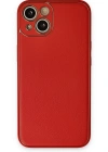 Newface iPhone 14 Plus Kılıf Coco Deri Silikon Kapak - Kırmızı