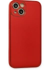 Newface iPhone 14 Plus Kılıf Coco Deri Silikon Kapak - Kırmızı