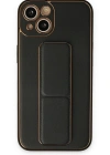 Newface iPhone 14 Plus Kılıf Coco Deri Standlı Kapak - Siyah