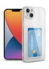 Newface iPhone 14 Plus Kılıf Kart Şeffaf Silikon - Şeffaf