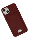 Newface iPhone 14 Plus Kılıf Kelvin Kartvizitli Silikon - Bordo