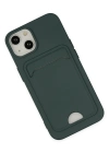 Newface iPhone 14 Plus Kılıf Kelvin Kartvizitli Silikon - Koyu Yeşil