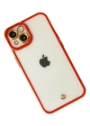 Newface iPhone 14 Plus Kılıf Liva Lens Silikon - Kırmızı