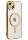 Newface iPhone 14 Plus Kılıf Magneticsafe Lazer Silikon - Gold