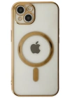 Newface iPhone 14 Plus Kılıf Magneticsafe Lazer Silikon - Gold