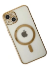 Newface iPhone 14 Plus Kılıf Magneticsafe Lazer Silikon - Gold