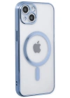 Newface iPhone 14 Plus Kılıf Magneticsafe Lazer Silikon - Sierra Blue