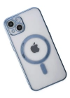Newface iPhone 14 Plus Kılıf Magneticsafe Lazer Silikon - Sierra Blue
