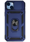 Newface iPhone 14 Plus Kılıf Pars Lens Yüzüklü Silikon - Lacivert
