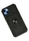 Newface iPhone 14 Plus Kılıf Pars Lens Yüzüklü Silikon - Siyah