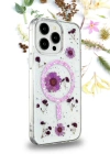 Newface iPhone 14 Pro Kılıf Daisy Simli Magsafe Kapak - Pembe