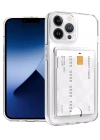 Newface iPhone 14 Pro Kılıf Kart Şeffaf Silikon - Şeffaf