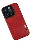Newface iPhone 14 Pro Kılıf Loop Deri Silikon - Kırmızı