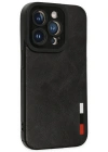 Newface iPhone 14 Pro Kılıf Loop Deri Silikon - Siyah