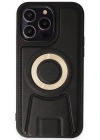 Newface iPhone 14 Pro Kılıf Merkür Magneticsafe Standlı Kapak - Siyah